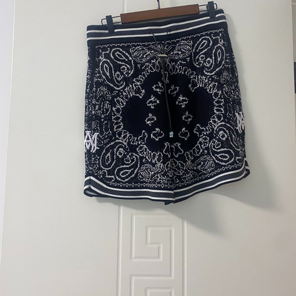 Black Amiri Bandana Basketball Shorts